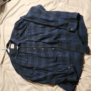 American eagle navy blue flannel
